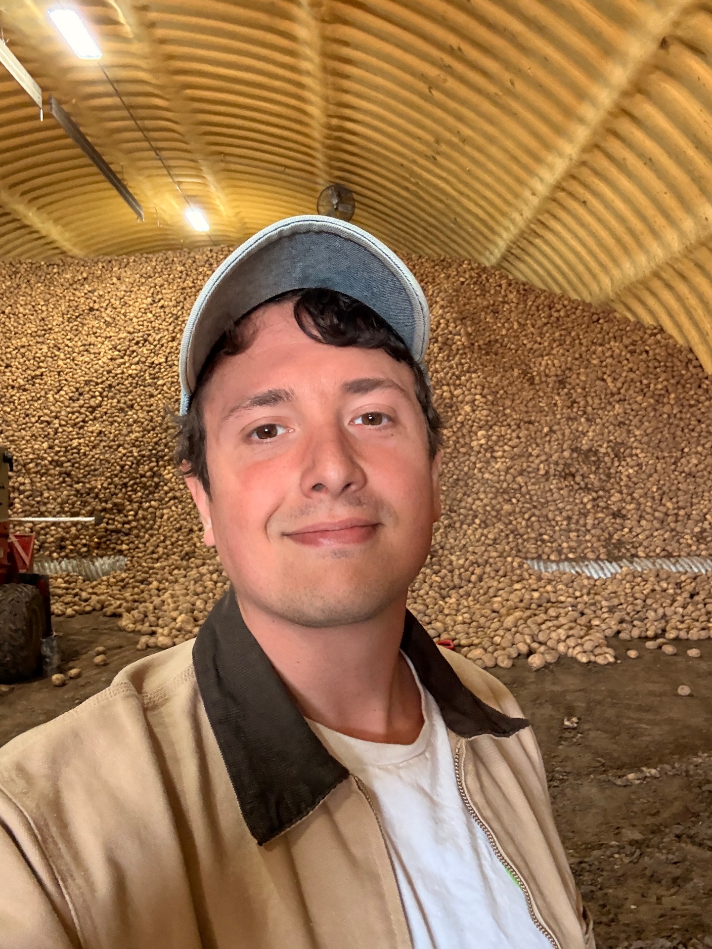 Evan Ehlers inside an Idaho potato storage barn